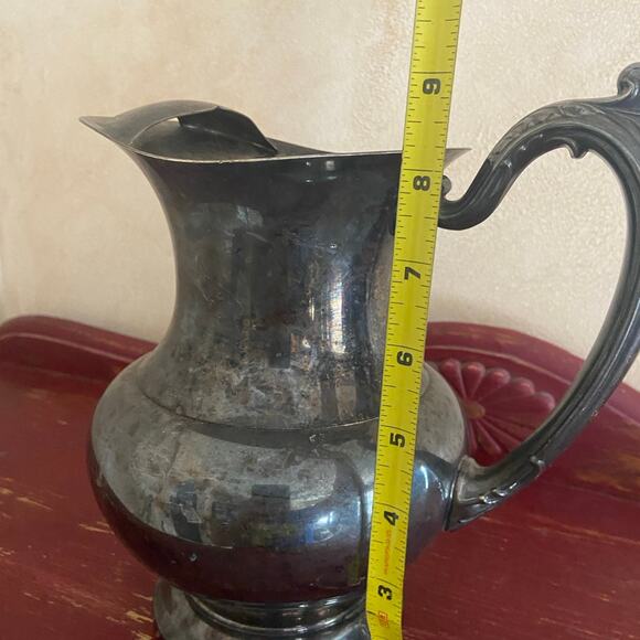 Pitcher Silver Plated Oneida Ornate French Country Victorian Style Vase - Picture 8 of 9